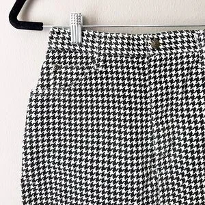 Skirts | Vintage Houndstooth High Waisted Denim Mini Skirt | Poshmark